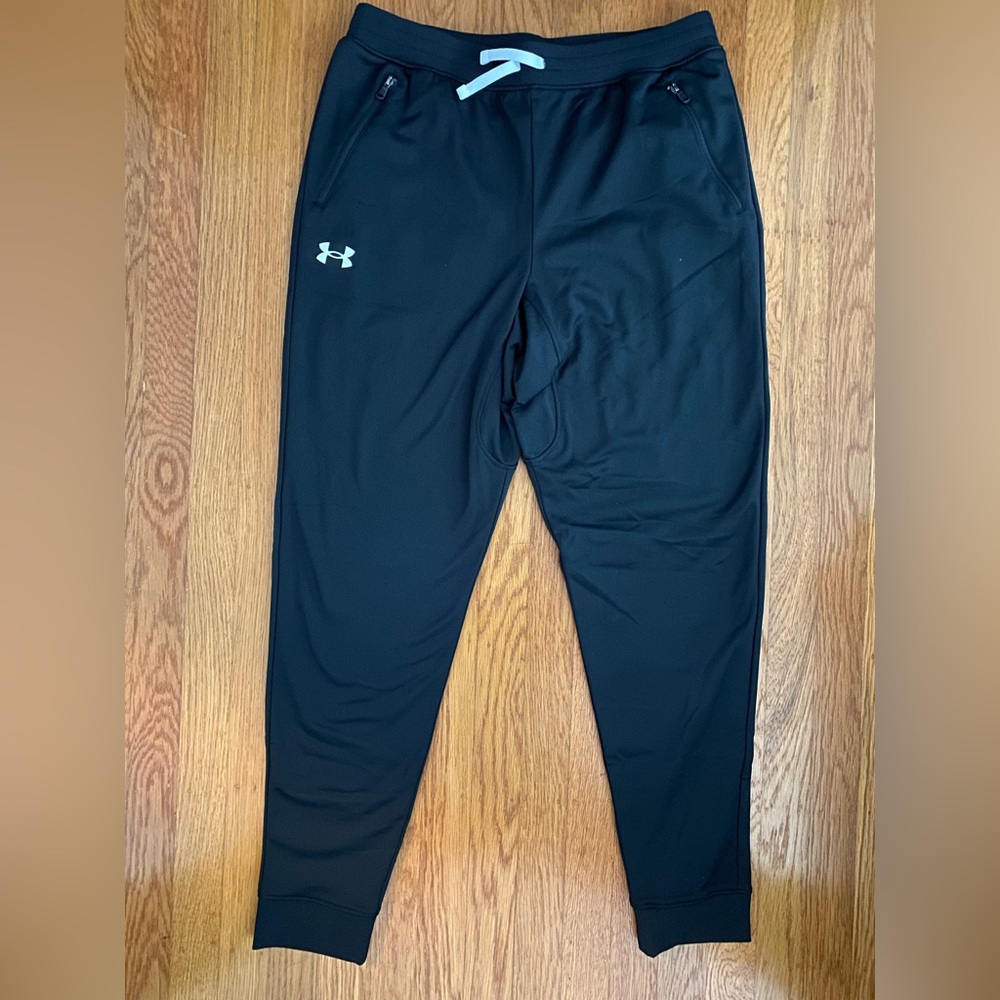 Under Armour Boy’s Black Sweatpants with White Logo